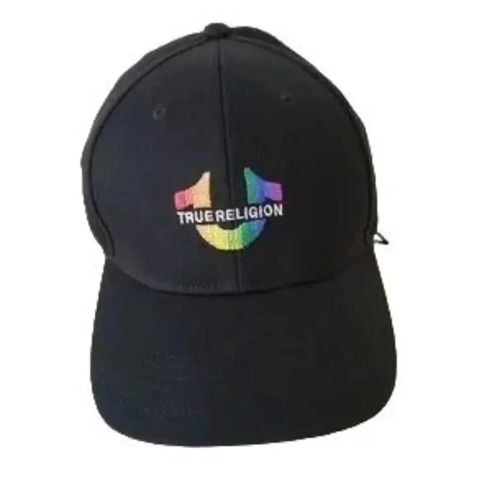 True Religion Black Rainbow Logo Cap